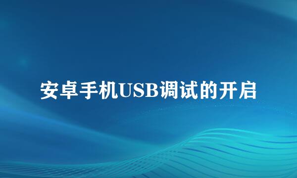 安卓手机USB调试的开启