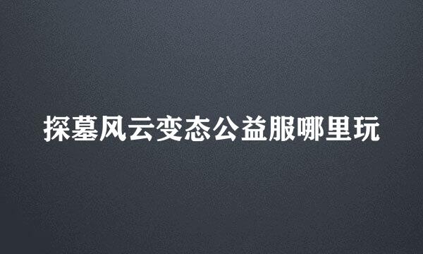 探墓风云变态公益服哪里玩