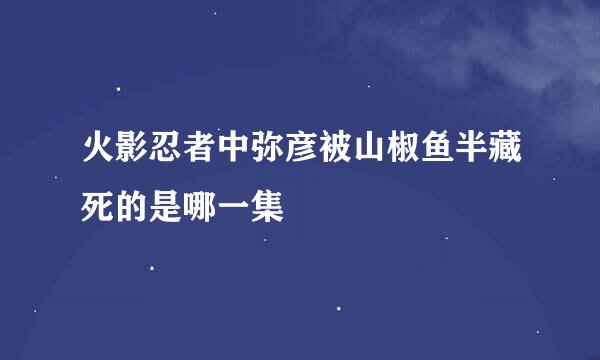 火影忍者中弥彦被山椒鱼半藏死的是哪一集