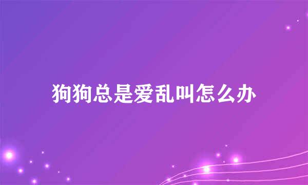 狗狗总是爱乱叫怎么办