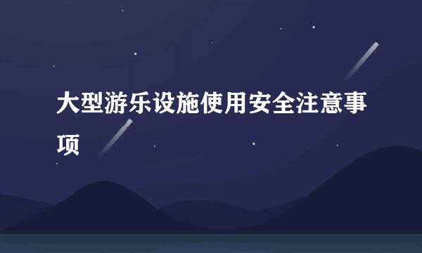 大型游乐设施使用安全注意事项