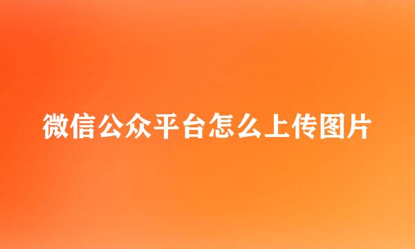 微信公众平台怎么上传图片