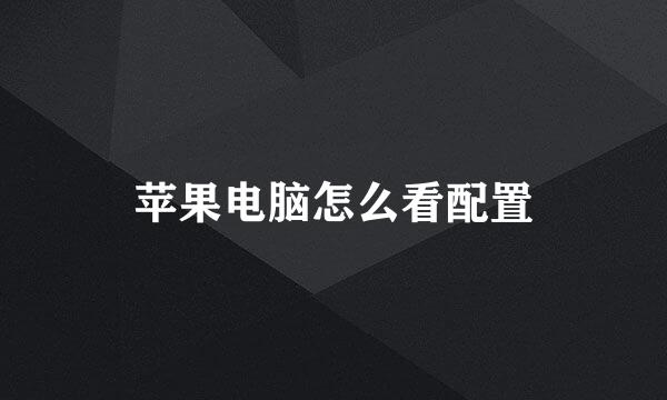 苹果电脑怎么看配置