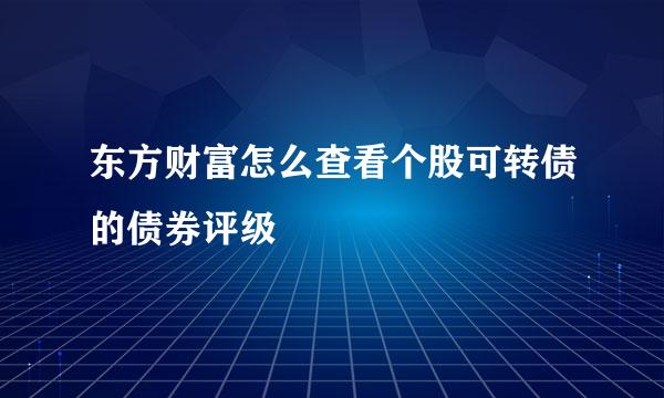 东方财富怎么查看个股可转债的债券评级