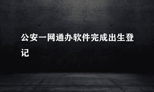 公安一网通办软件完成出生登记