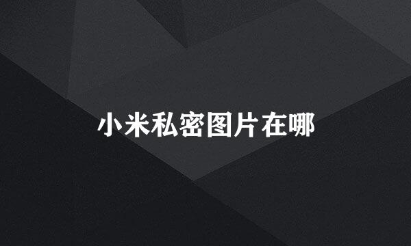 小米私密图片在哪