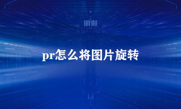 pr怎么将图片旋转