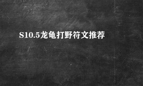 S10.5龙龟打野符文推荐