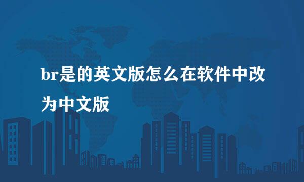 br是的英文版怎么在软件中改为中文版