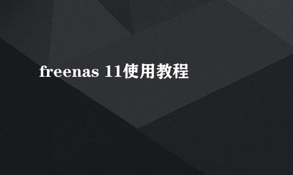 freenas 11使用教程