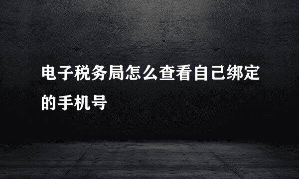 电子税务局怎么查看自己绑定的手机号