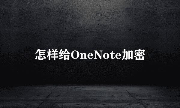 怎样给OneNote加密