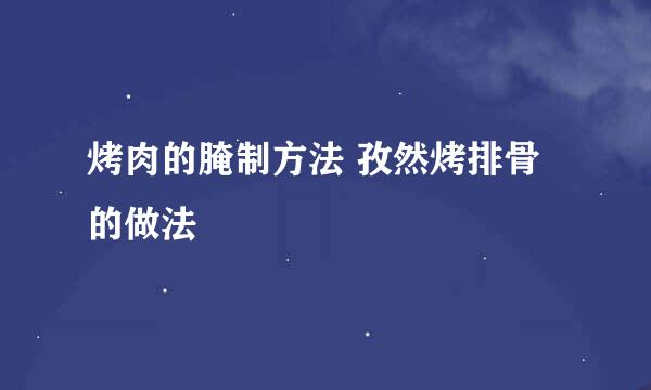 烤肉的腌制方法 孜然烤排骨的做法