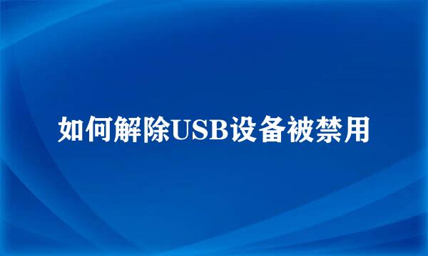 如何解除USB设备被禁用
