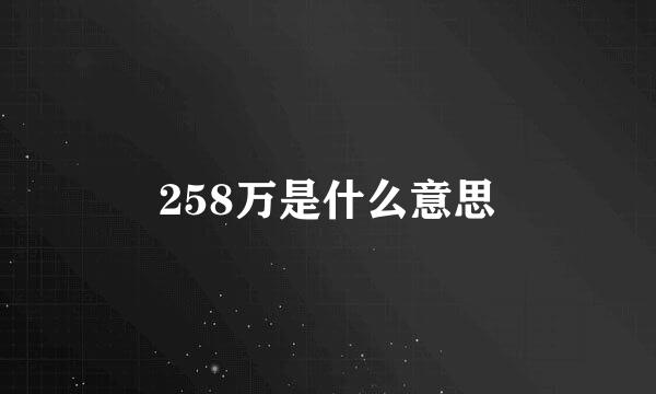 258万是什么意思