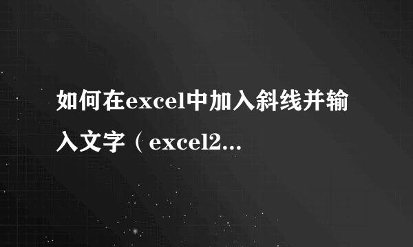 如何在excel中加入斜线并输入文字（excel2003）