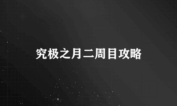 究极之月二周目攻略