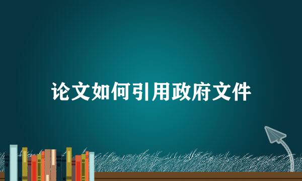 论文如何引用政府文件