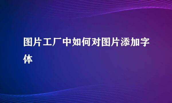 图片工厂中如何对图片添加字体