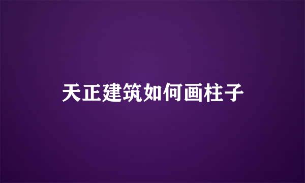 天正建筑如何画柱子