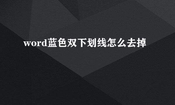 word蓝色双下划线怎么去掉