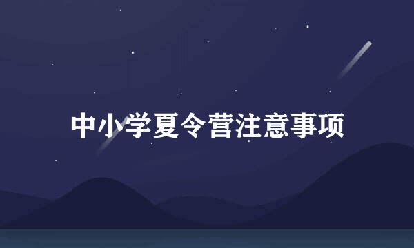 中小学夏令营注意事项