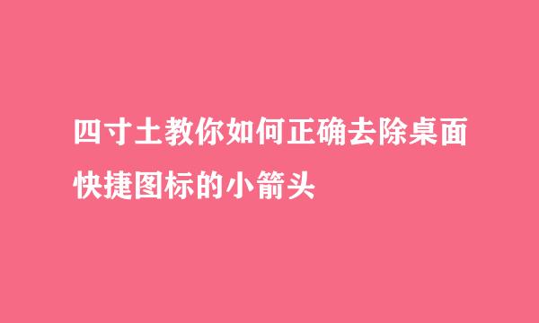 四寸土教你如何正确去除桌面快捷图标的小箭头