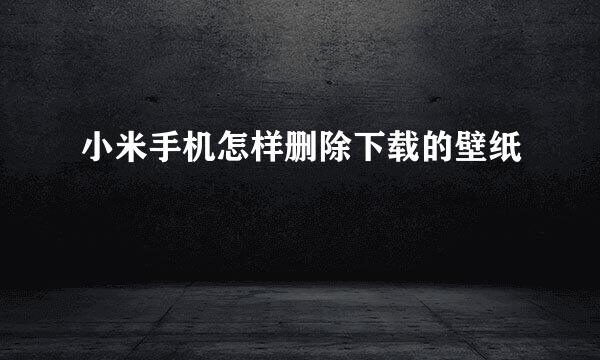 小米手机怎样删除下载的壁纸