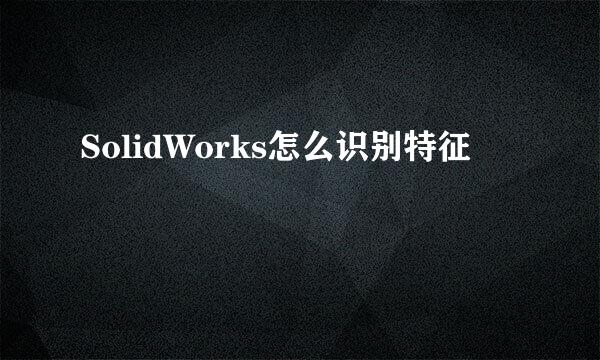 SolidWorks怎么识别特征