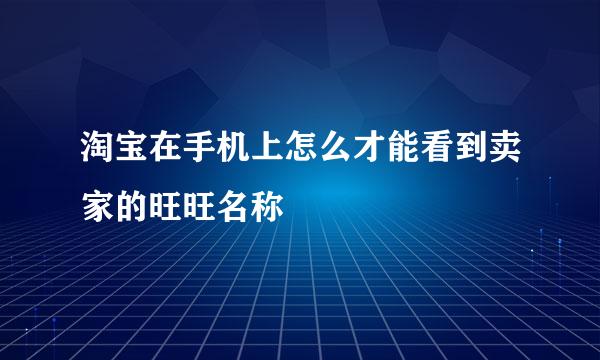 淘宝在手机上怎么才能看到卖家的旺旺名称