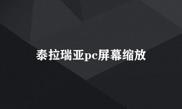 泰拉瑞亚pc屏幕缩放
