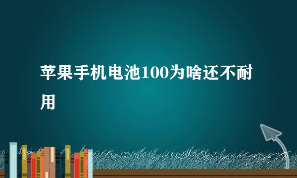 苹果手机电池100为啥还不耐用