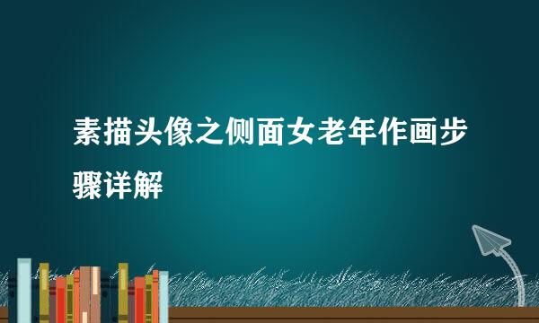 素描头像之侧面女老年作画步骤详解