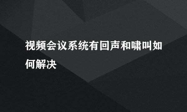 视频会议系统有回声和啸叫如何解决