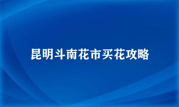 昆明斗南花市买花攻略