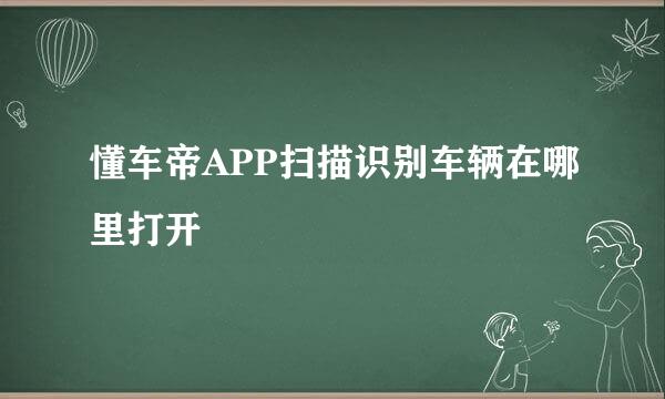 懂车帝APP扫描识别车辆在哪里打开