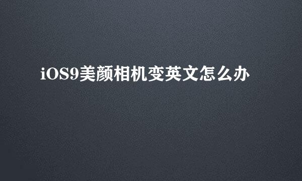iOS9美颜相机变英文怎么办