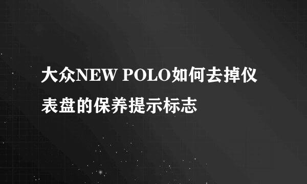 大众NEW POLO如何去掉仪表盘的保养提示标志