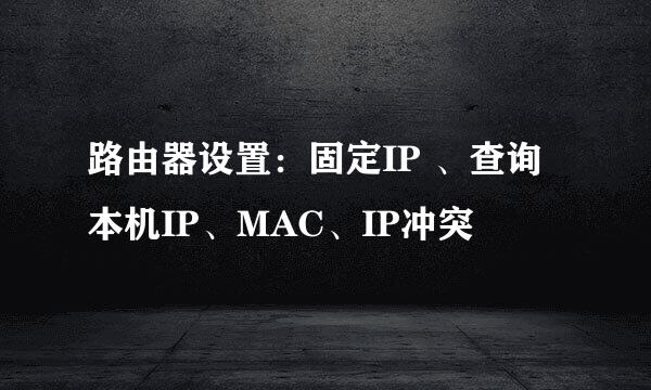路由器设置：固定IP 、查询本机IP、MAC、IP冲突