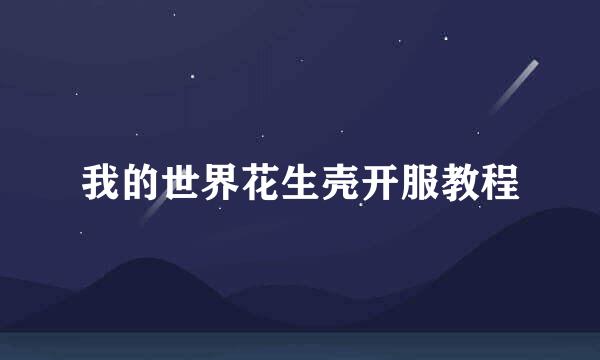 我的世界花生壳开服教程