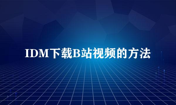 IDM下载B站视频的方法