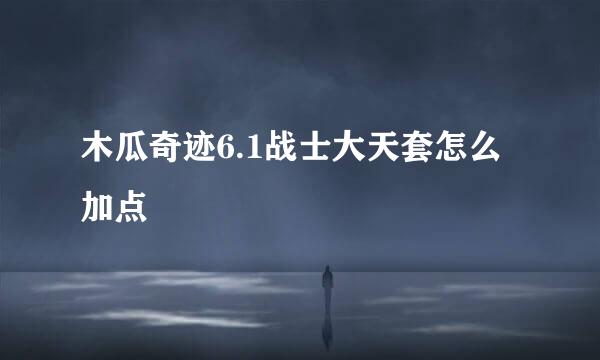 木瓜奇迹6.1战士大天套怎么加点