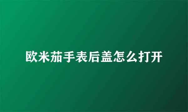 欧米茄手表后盖怎么打开