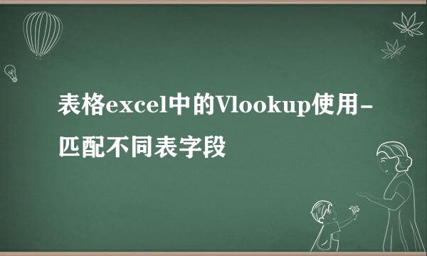 表格excel中的Vlookup使用-匹配不同表字段