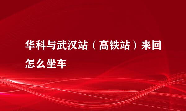 华科与武汉站（高铁站）来回怎么坐车