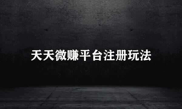天天微赚平台注册玩法