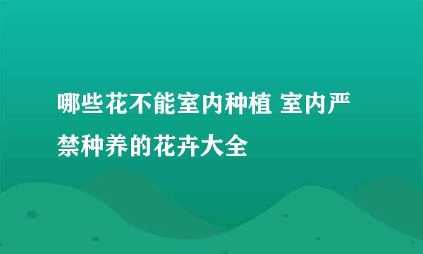 哪些花不能室内种植 室内严禁种养的花卉大全