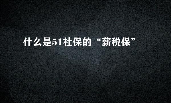 什么是51社保的“薪税保”