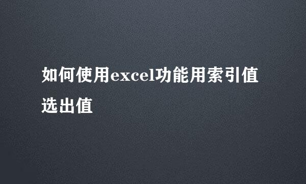 如何使用excel功能用索引值选出值