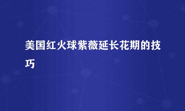 美国红火球紫薇延长花期的技巧